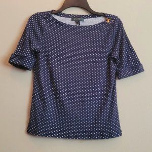 RALPH LAUREN womens navy top with zipper detail